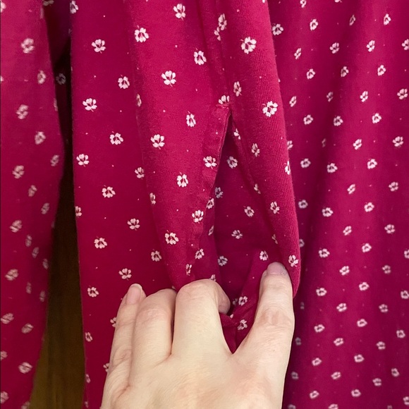 Lands' End UEC Girls Sz 12 Red/Pink Cream Patterned Long Sleeve Casual Dress - Picture 10 of 10